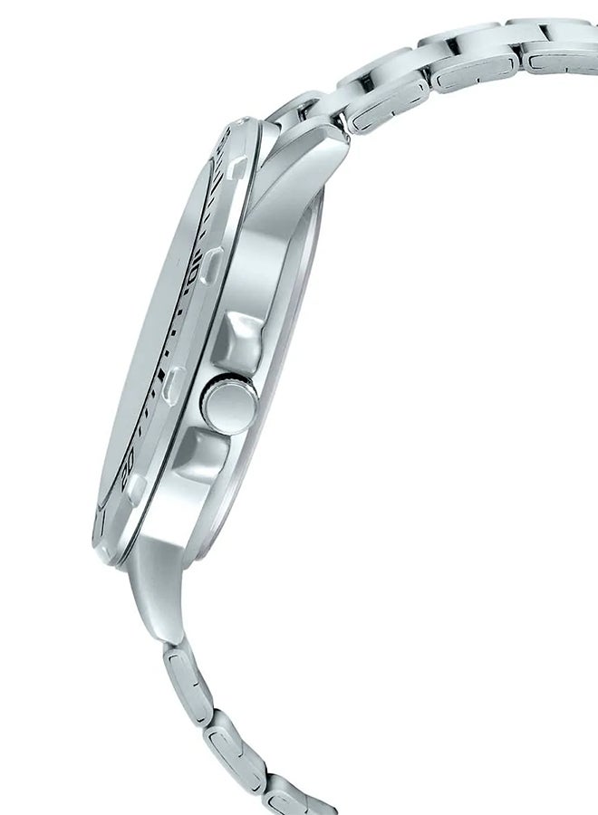 كاسيو ساعة يد إنتايسر بعقارب مقاومة للماء بسوار من الإستانلس ستيل طراز MT- 01D-2EVUDF - 45 مم - فضي للرجال - Image 3