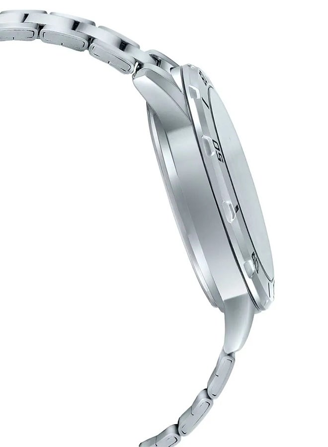 كاسيو ساعة يد إنتايسر بعقارب مقاومة للماء بسوار من الإستانلس ستيل طراز MT- 01D-2EVUDF - 45 مم - فضي للرجال - Image 4