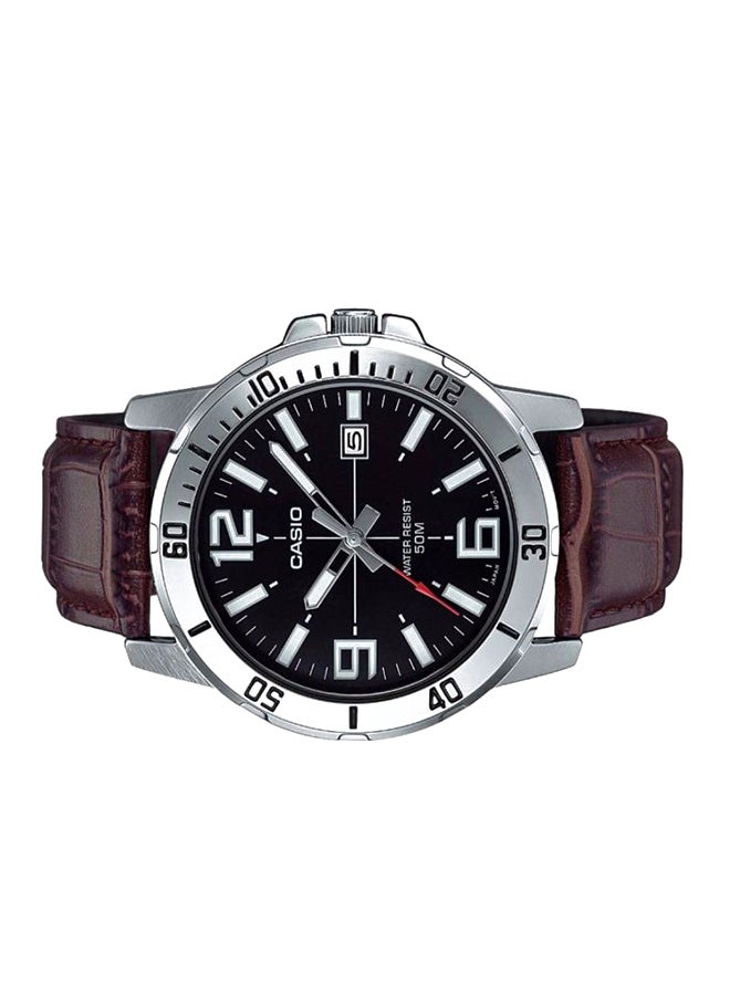 كاسيو ساعة أنالوج جلدية للرجال MTP-VD01L-1BVUDF - 45 ملم - بني للرجال - Image 2