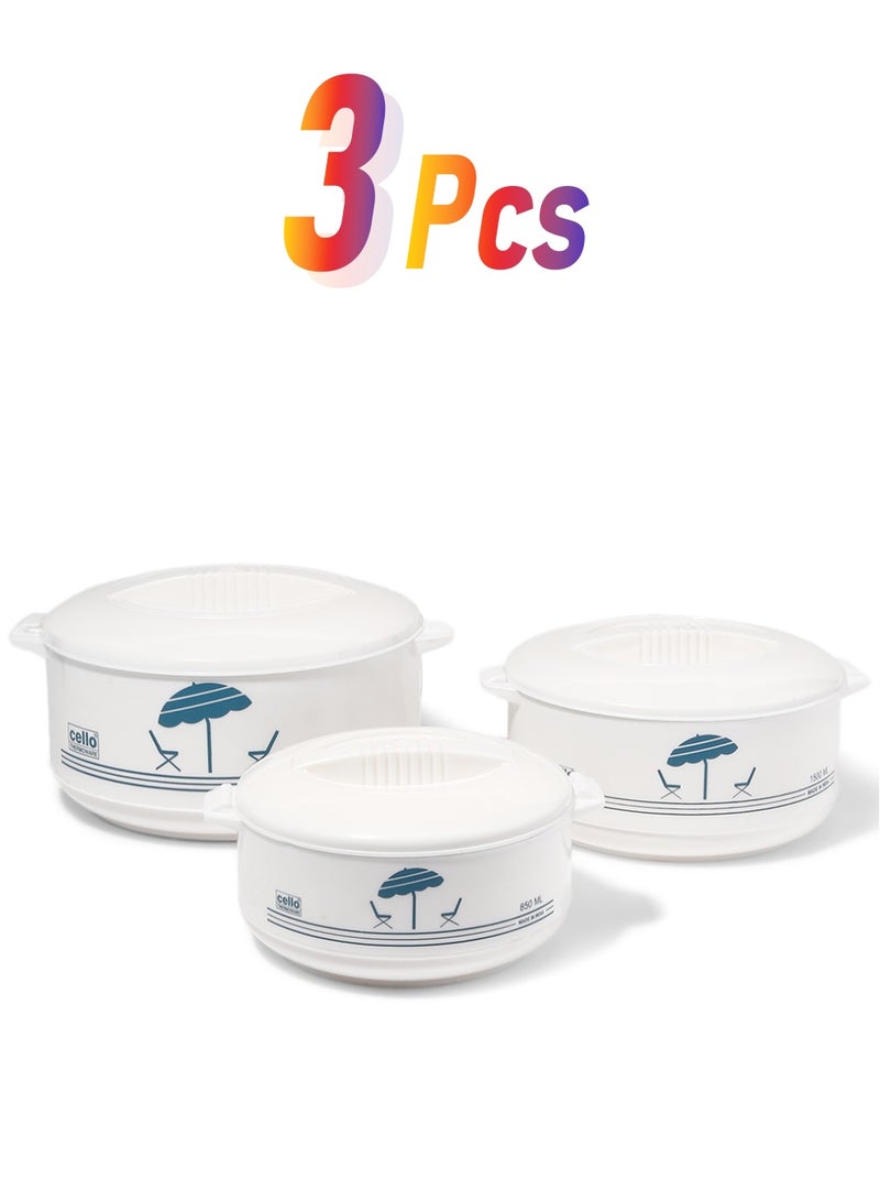 تشيلو طقم كسرولة سوبر جمبو من 3 قطع أبيض 3-Pieceملليلتر - Image 1