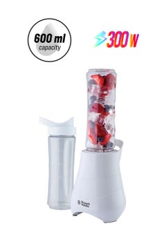 Mix and Go Personal Blender - 300W, Ice Crushing, 2x 600ml BPA-Free Bottles, Auto Start, Non-Slip, Dishwasher Safe 600 ml 300 W 21350 White