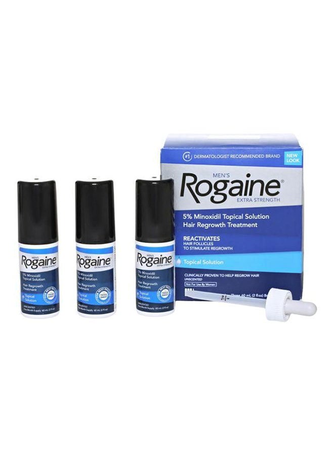 Rogaine 3-Piece Extra Strength Hair Regrowth Solution Set Clear 3x60ml - Image 1