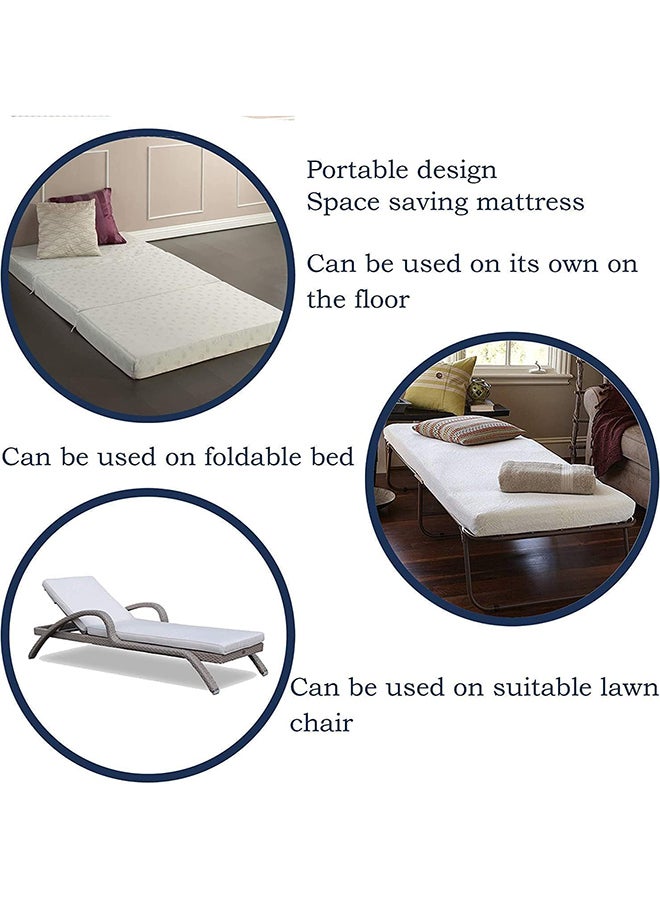 Comfy - Premium Medicated Hypoallergic Thermo Bonded Quilted Folding Mattress Two Sided Usage White180x90x7cm White Single - Image 1
