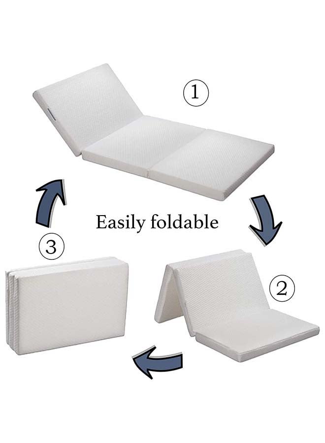 Comfy - Premium Medicated Hypoallergic Thermo Bonded Quilted Folding Mattress Two Sided Usage White180x90x7cm White Single - Image 1