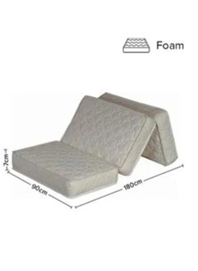 Comfy - Premium Medicated Hypoallergic Thermo Bonded Quilted Folding Mattress Two Sided Usage White180x90x7cm White Single - Image 1