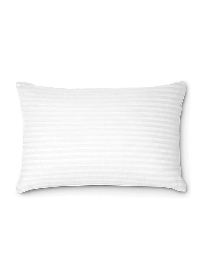 Comfy 2-Piece Sound Sleep Hotel Hypoallergenic Soft Bed Gel Extra Fiber Stripped Pillow Set For Side And Back Includes 2xPillow Cotton White 16x24inch  - Image 3