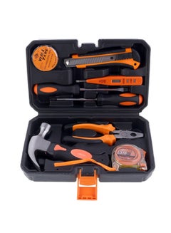 LAWAZIM 9-Piece Heavy Duty Tool Set With Tool Bag Black/Orange/Silver  - Image 1