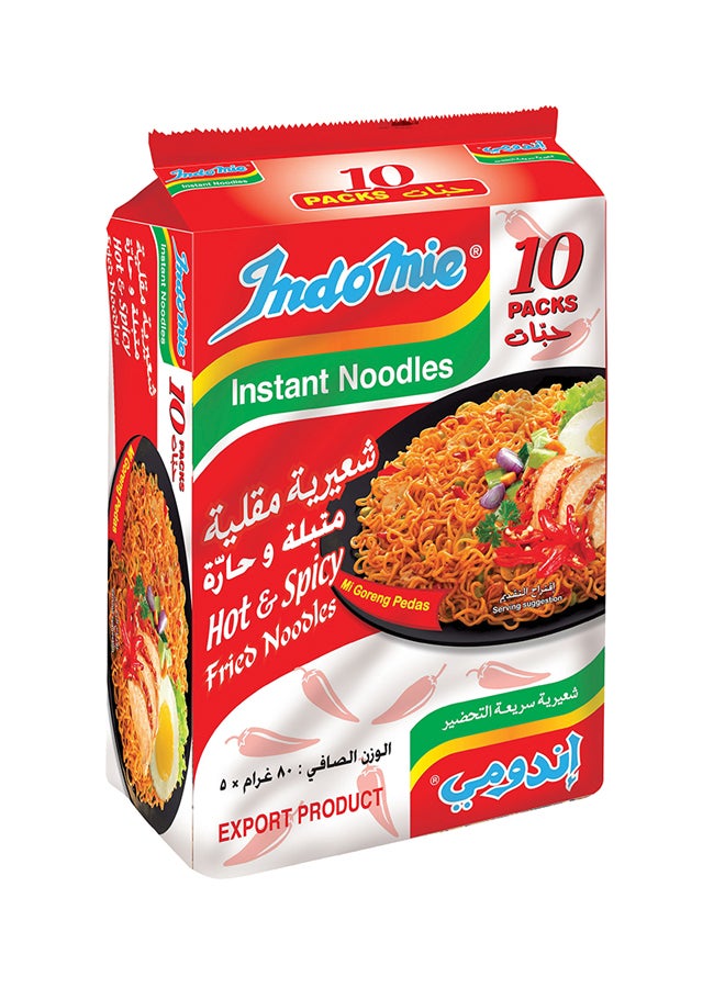 Indomie Hot And Spicy Instant Fried Noodles 80grams Pack of 10  - Image 1