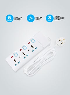 GEEPAS 3-Way Extension Socket White  - Image 1
