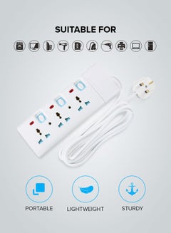 GEEPAS 3-Way Extension Socket White  - Image 5
