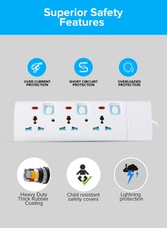 GEEPAS 3-Way Extension Socket White  - Image 4