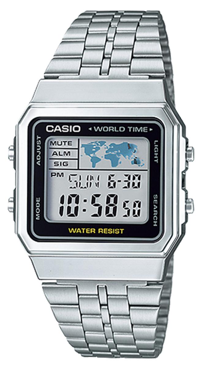 CASIO Men's Stainless Steel Digital Watch A-500WA-1DF - 34 mm - Silver - Image 1
