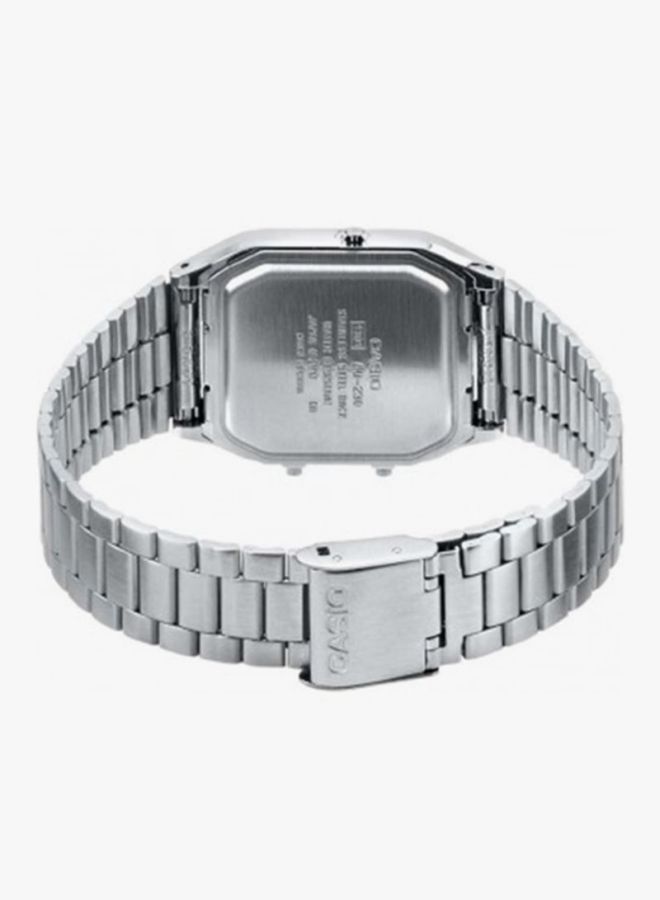 كاسيو ساعة يد بعقارب وسوار من الستانلس ستيل طراز AQ-230A-7BMQ( مقاس 28 مم - لون فضي للرجال - Image 2