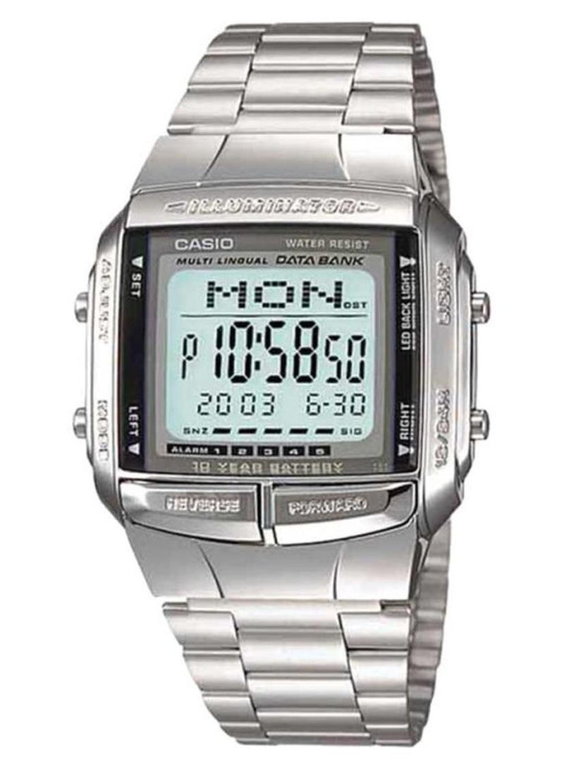 كاسيو ساعة يد رقمية بسوار من الإستانلس ستيل طراز DB-360-1A - قياس 43 مم - لون فضي للرجال - Image 1