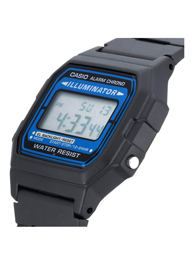 كاسيو ساعة يد رقمية بسوار من الراتينج طراز F-105W-1ADF( مقاس 34 مم - لون أسود للرجال - Image 4