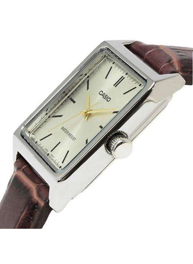 كاسيو ساعة يد بعقارب وسوار من الجلد طراز LTP-V007L-9E - قياس 31 مم - لون بني للنساء - Image 5