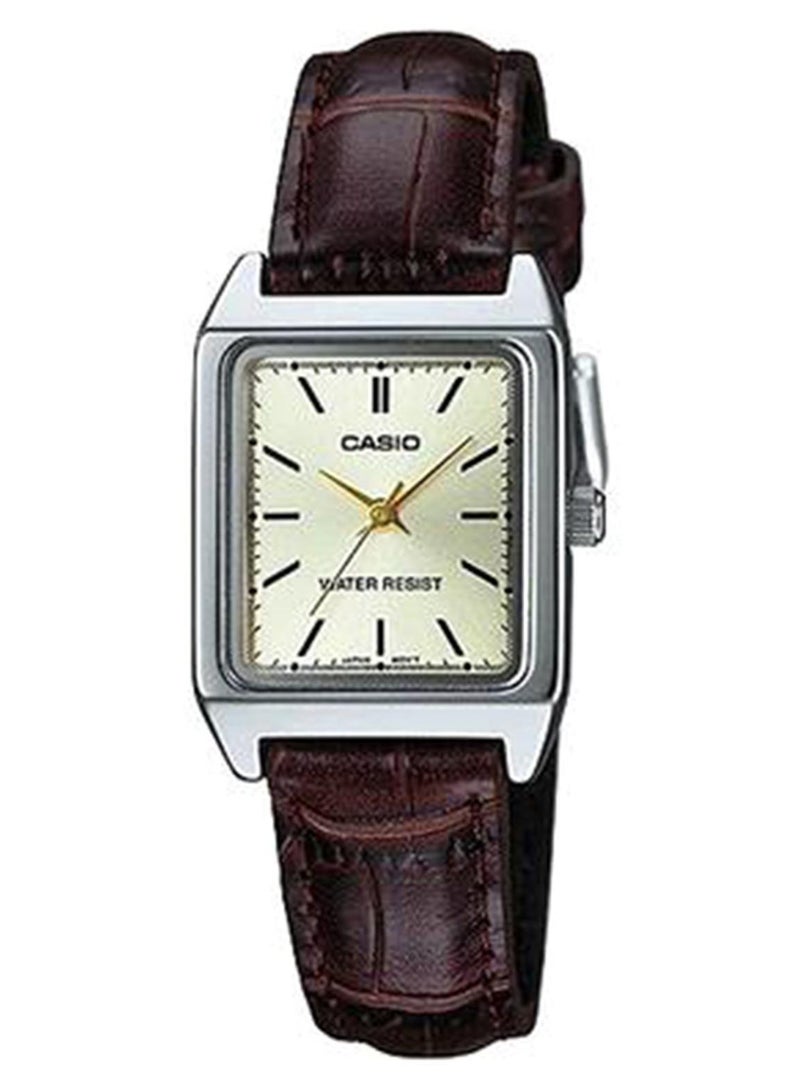 CASIO Women's Leather BAnd Analog Watch LTP-V007L-9E - 31 mm - Brown - Image 1
