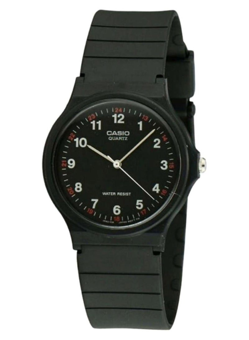 كاسيو ساعة يد بعقارب وسوار من الراتينج طراز MQ-24-1BLDF (سي ان) - 35 مم - أسود للرجال - Image 1