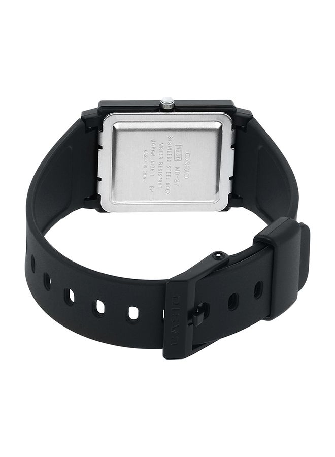 كاسيو ساعة يد بعقارب وسوار من الراتينج طراز MQ-27-7BDF - 27 مم - أسود للرجال - Image 2