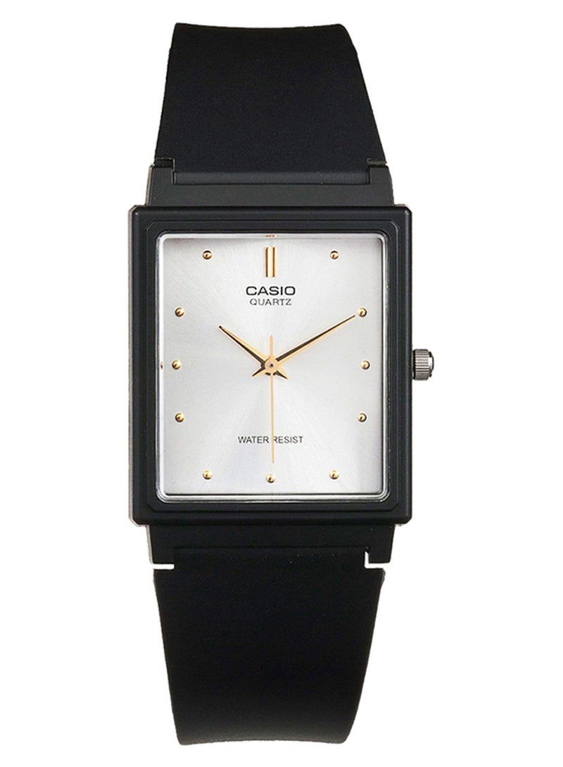 كاسيو ساعة يد بعقارب وسوار من الراتينج طراز MQ-38-9AVDF - 27 مم - أسود للرجال - Image 1