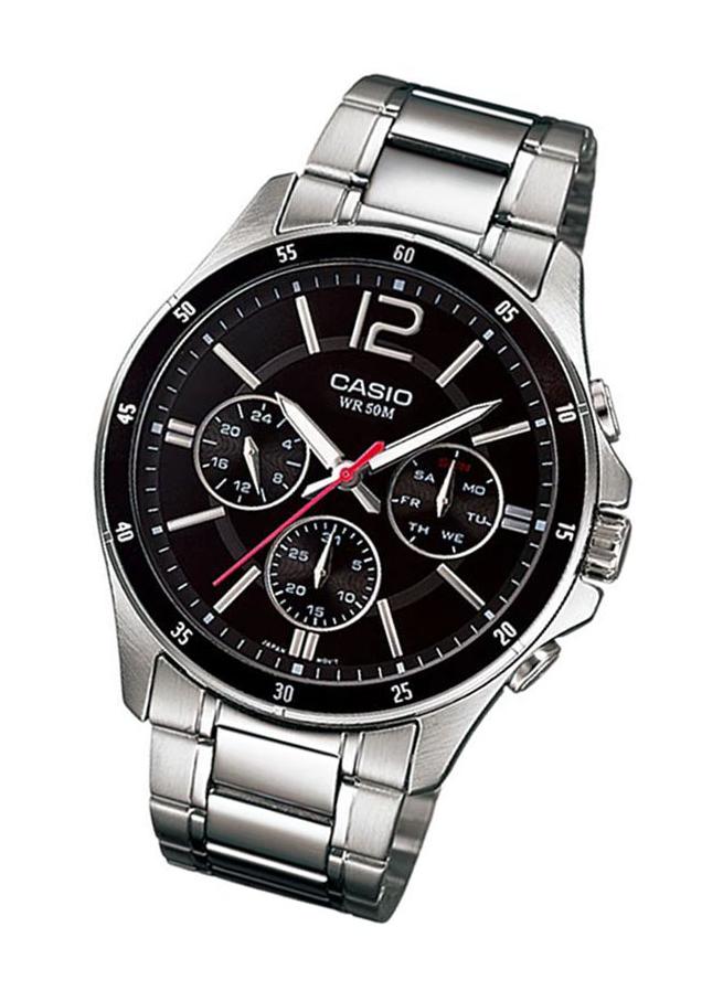 CASIO Men's Water Resistant Chronograph Watch MTP-1374D-1AVDF - 44 mm - Silver - Image 5
