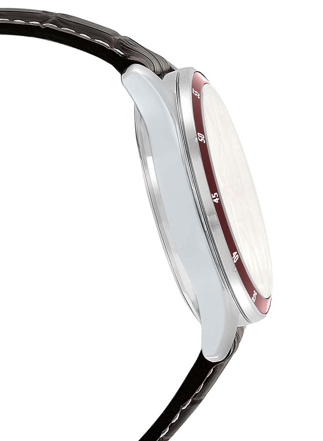 CASIO Men's Water Resistant Leather Band Chronograph Watch MTP-1374L-7A1DF - 44 mm - Brown - Image 3