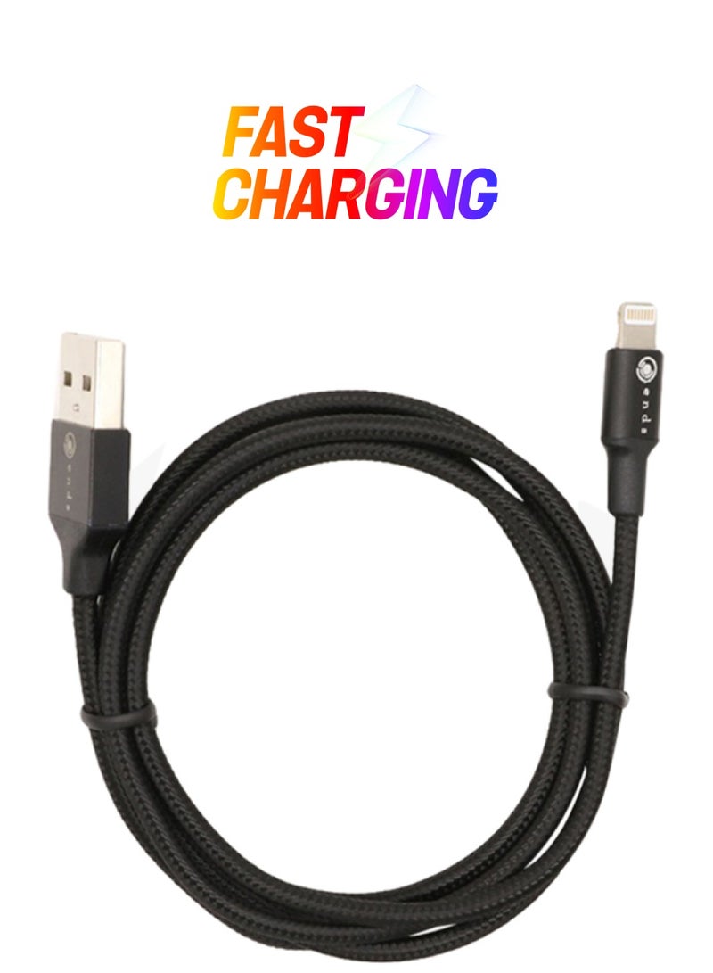 آيندز كابل لايتنينج USB لنقل البيانات أسود  - Image 1