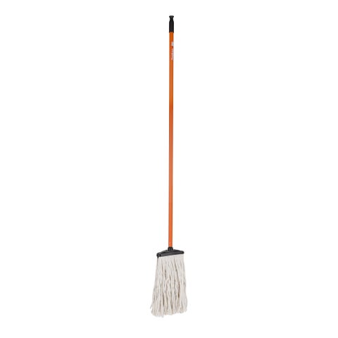 Royal Bright Professional Mop Medium Handle 120 Cm Premium Quality Material Made In Turkey Multicolor Red Stick And White Cotton 2kg