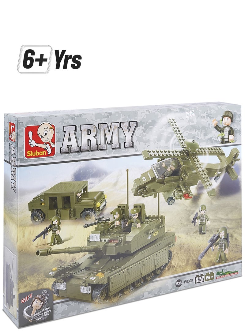 Sluban - M38-B0309 683-Piece Land Forces II Elite Armored Building Block Set 683 6+ Years - Image 1