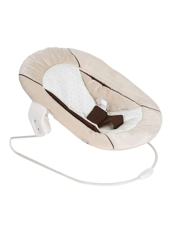 hauck Alpha Bouncer 2 In 1 Newborn Set, Cosy Baby Rocker From Birth, Compatible With Wooden Grow - Along High Chair Alpha+, Beta+, Seat Minimizer, Hearts - Beige