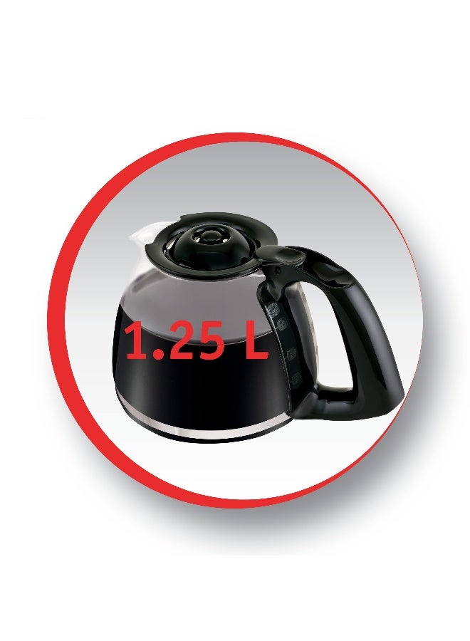 Moulinex Coffee machine | Subito Filter Coffee Maker |  | 10-15 cups | Anti-drip system | 30 min Keep Warm Function | 2 Years Warranty 1.25 L FG370827 Black / Stainless steel - Image 3