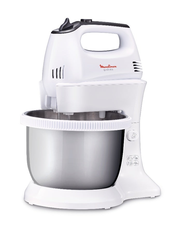 Moulinex Electric Quick Mix Hand Mixer With 5 Speeds And Turbo 3.5 L 300 W HM312127 White / Dark Grey - Image 1