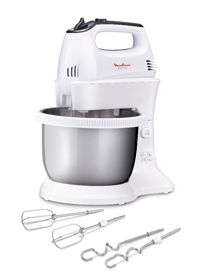 Moulinex Electric Quick Mix Hand Mixer With 5 Speeds And Turbo 3.5 L 300 W HM312127 White / Dark Grey - Image 2