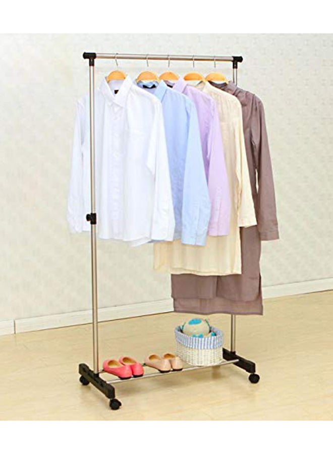 ليوستار علاقة ملابس وحيدة القطب التلسكوبية أسود/ فضي 91x43 (adjustable hight 94 to 160)سم - Image 3