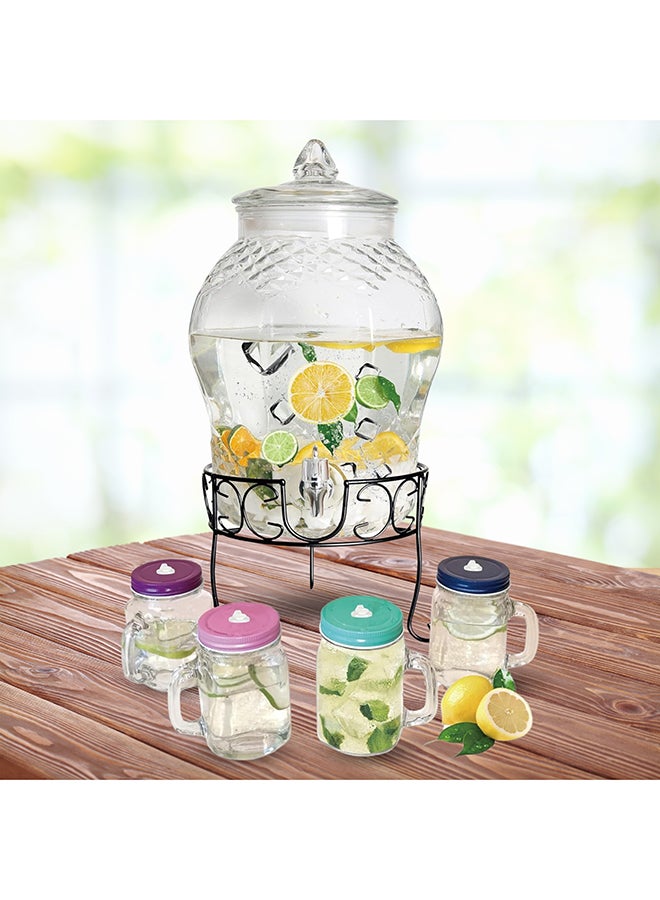 Feelings 5-Piece Juicer Dispenser With Sipper Glass Set Clear 8.5Liters  - Image 1
