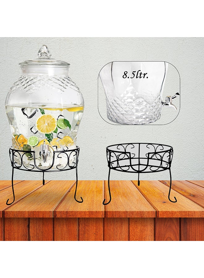 Feelings 5-Piece Juicer Dispenser With Sipper Glass Set Clear 8.5Liters  - Image 3