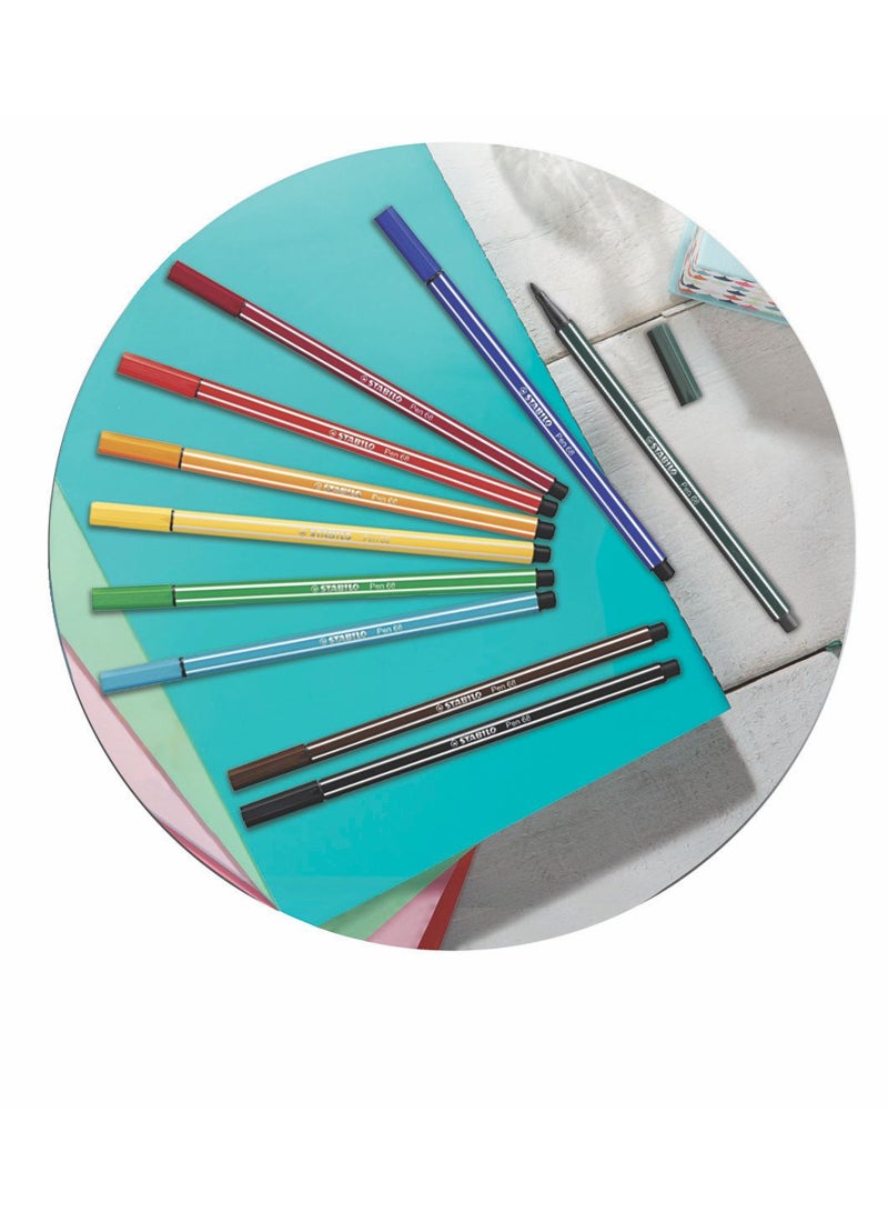 STABILO 10-Piece 68 Fibre-Tip Pen Multicolour - Image 5