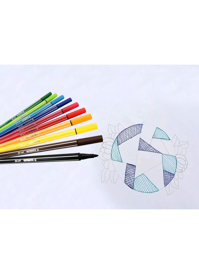 STABILO 10-Piece 68 Fibre-Tip Pen Multicolour - Image 4