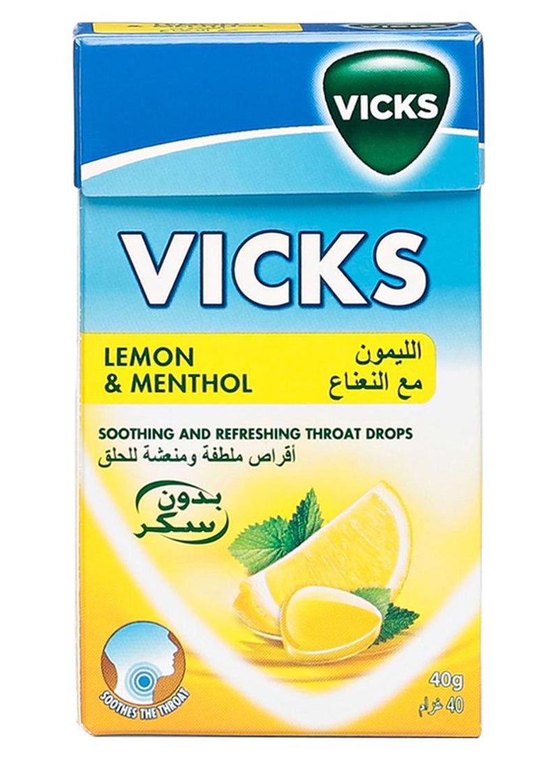 Vicks Soothing And Refreshing Throat Drops - Lemon & Menthol