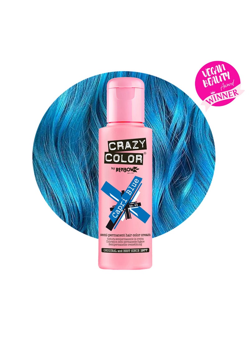 Crazy Color Temporary Hair Colour 44 Capri Blue 100ml  - Image 1
