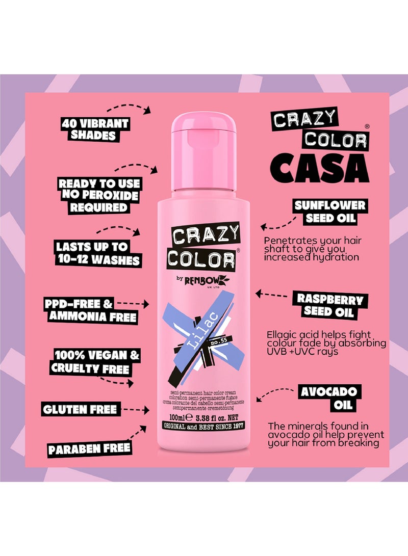 Crazy Color Hair Colour Lilac 55 100ml  - Image 5