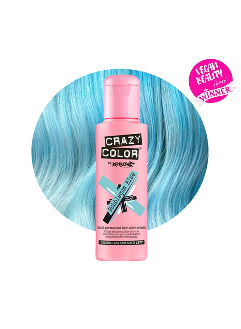 Crazy Color Hair Colour Bubblegum Blue 63 100ml  - Image 1