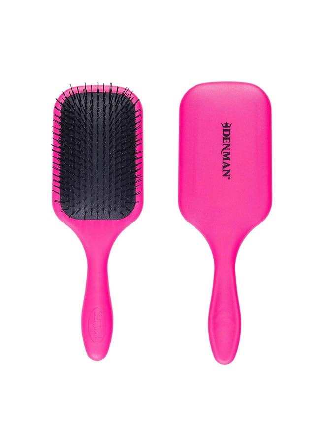 DENMAN - Tangle Tamer Ultra Pink, Detangling Paddle Brush For Curly Hair And Black Natural Hair, D90L Black/Pink - Image 1