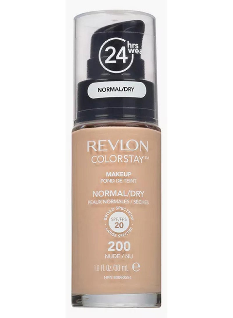 Revlon ColorStay Longwear Makeup for Normal/Dry Skin SPF 20 Nude 200 - Image 1