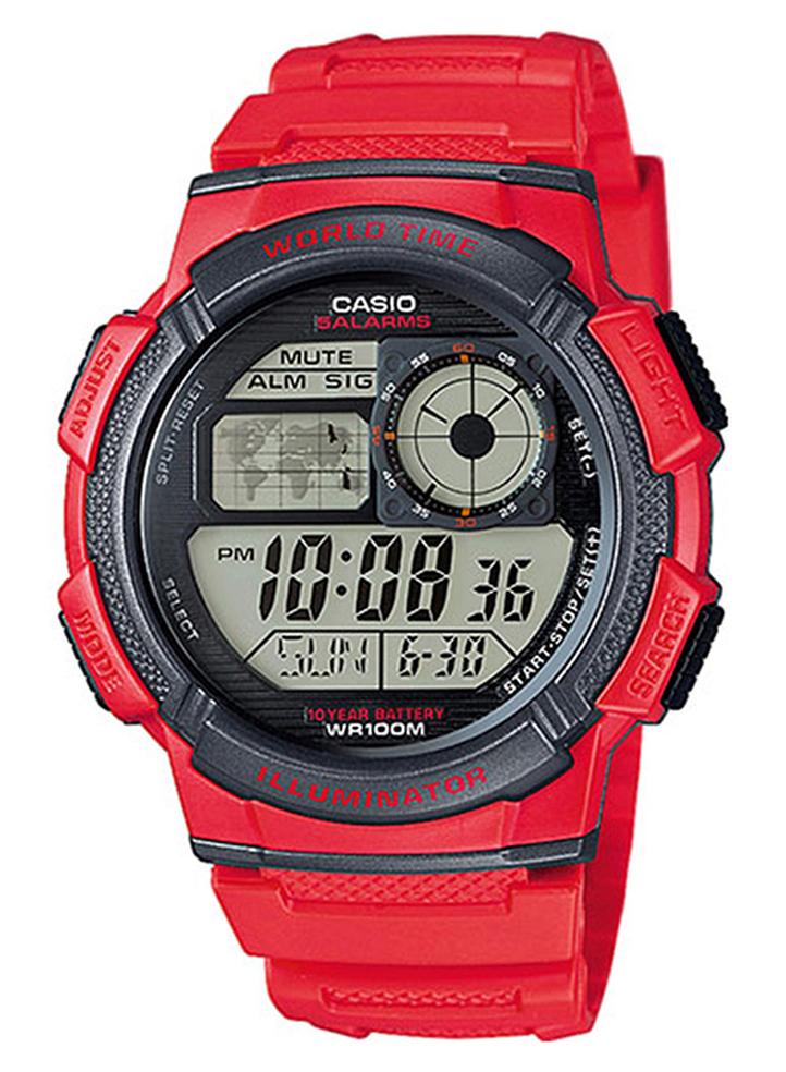 CASIO Men's Caballero Digital Watch AE-1000W-4AVEF - 40 mm - Red - Image 1