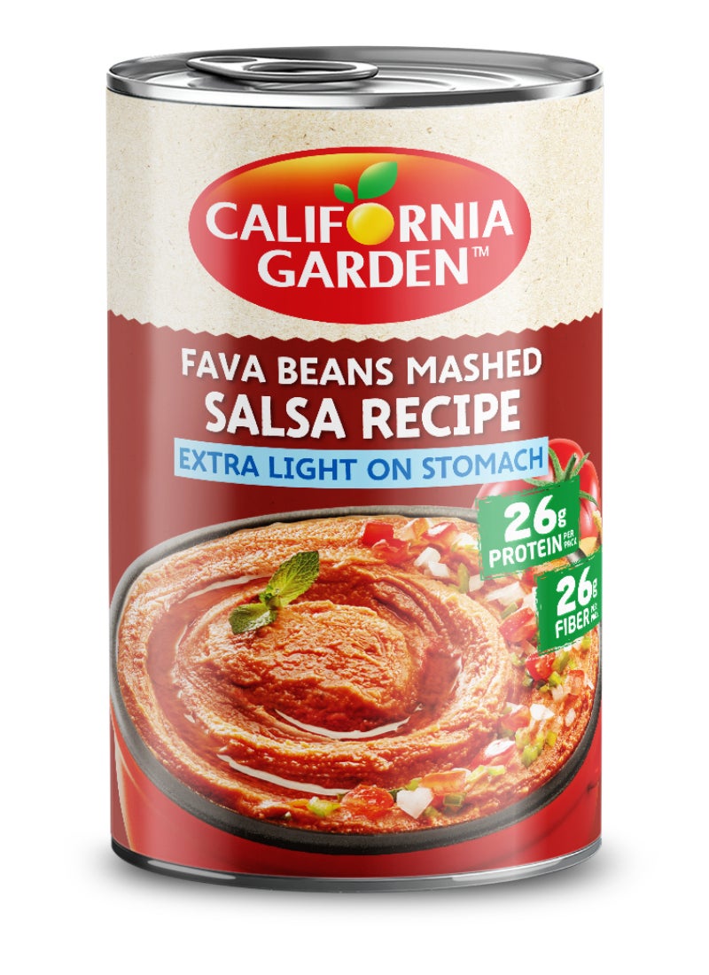 حدائق كاليفورنيا علبة فول مدمس مهروس بالصلصة 450جرام - Image 1
