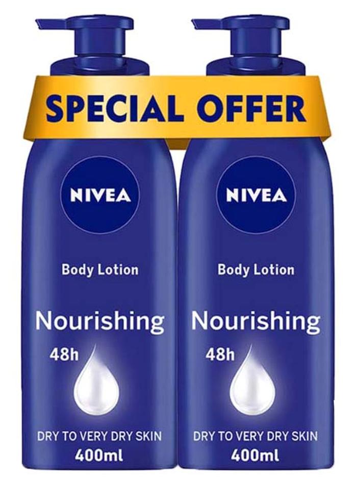 Nivea Pack of 2 Nourishing Body Lotion with Almond Oil 400ml - Image 1