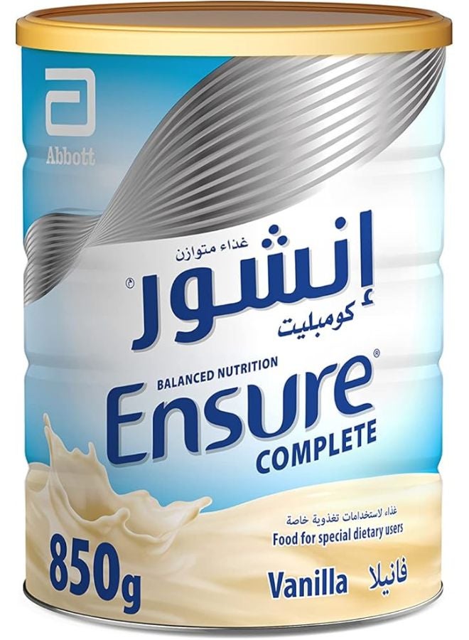 انشور كومبليت بودرة حليب الأطفال الصناعي بنكهة الفانيليا 850جرام  - Image 1