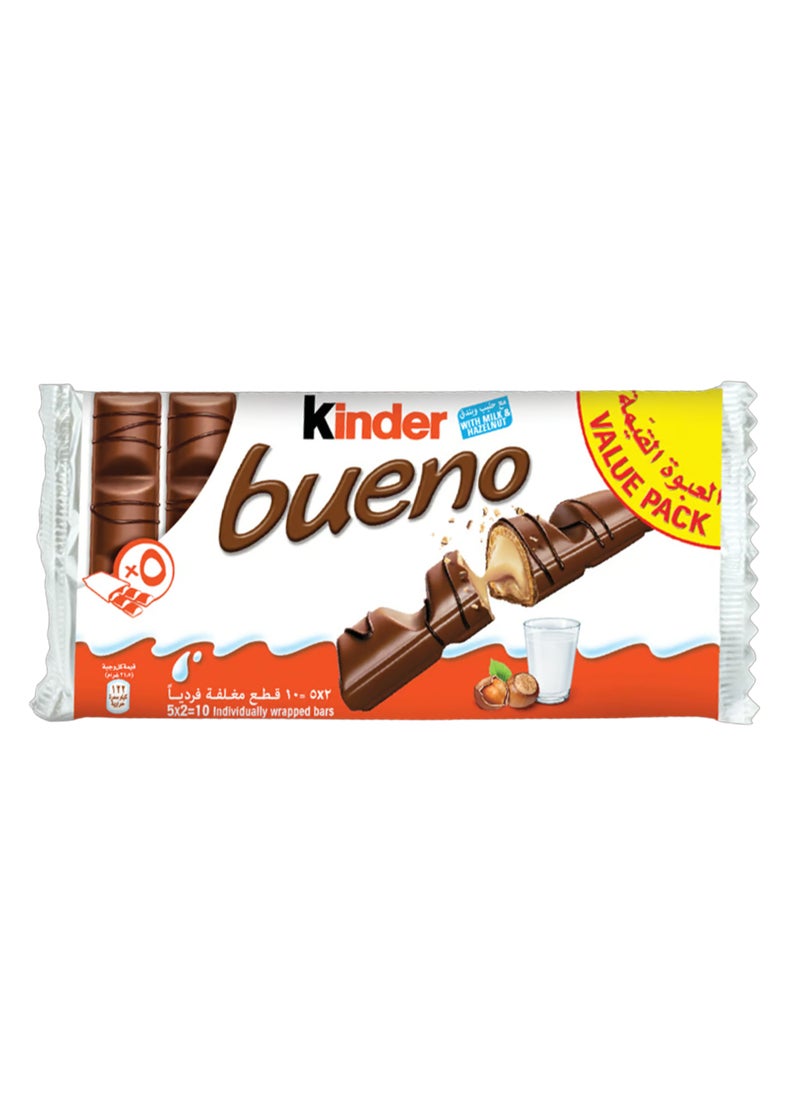 Kinder Bueno Milk Chocolate Hazelnut Cream Wafer 5 Bar 215grams - Image 1