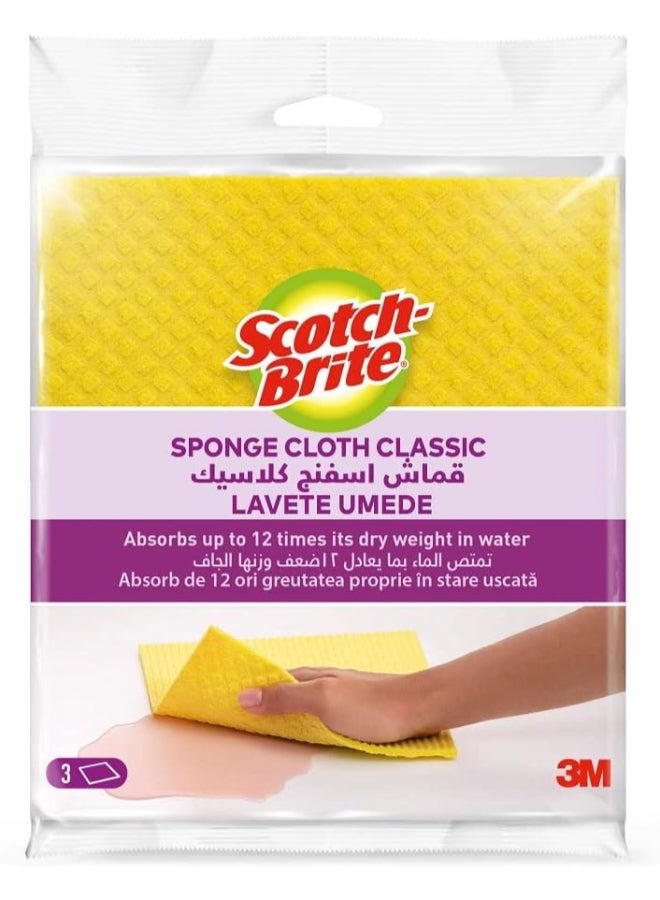 Scotch Brite 3-Piece Sponge Cloth Multicolour - Image 1